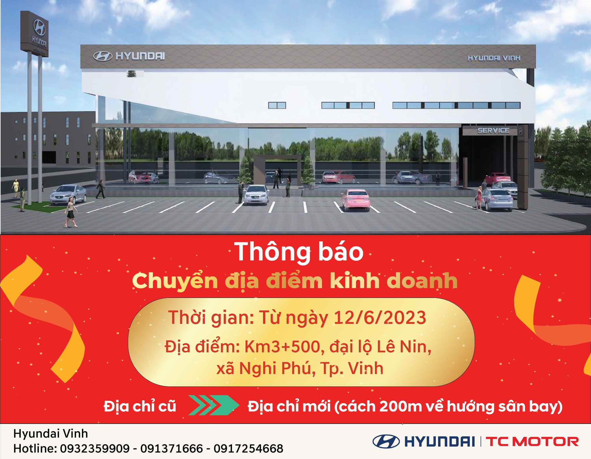 Hyundai Vinh chuyển địa điểm sang trụ sở mới!